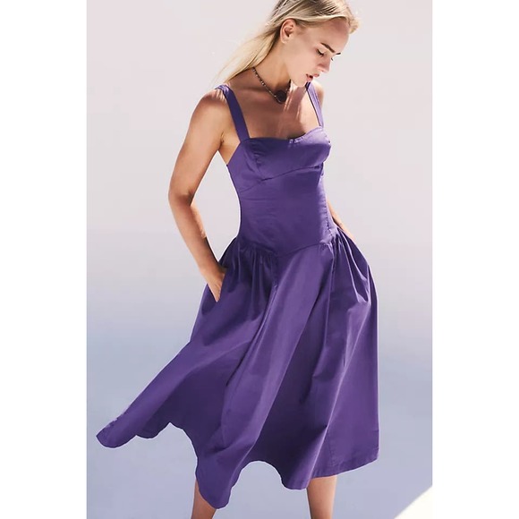 Free People Dresses & Skirts - NWOT Free People Paola Purple Midi Dress Size Small